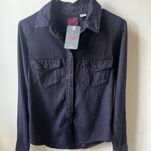 Women Levi's Denim Shirt Black/Purple
